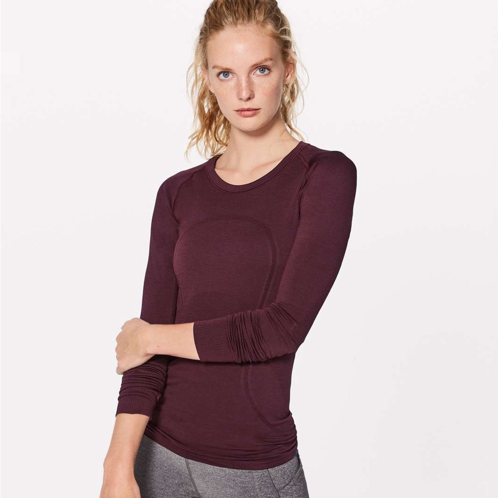 Lululemon Swiftly Tech Long Sleeve Crew Maroon/Garnet